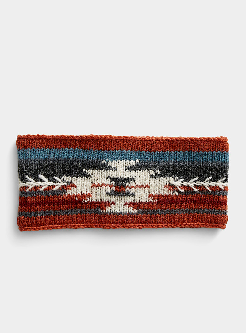 Lost Horizons Patterned Red Blake headband for women