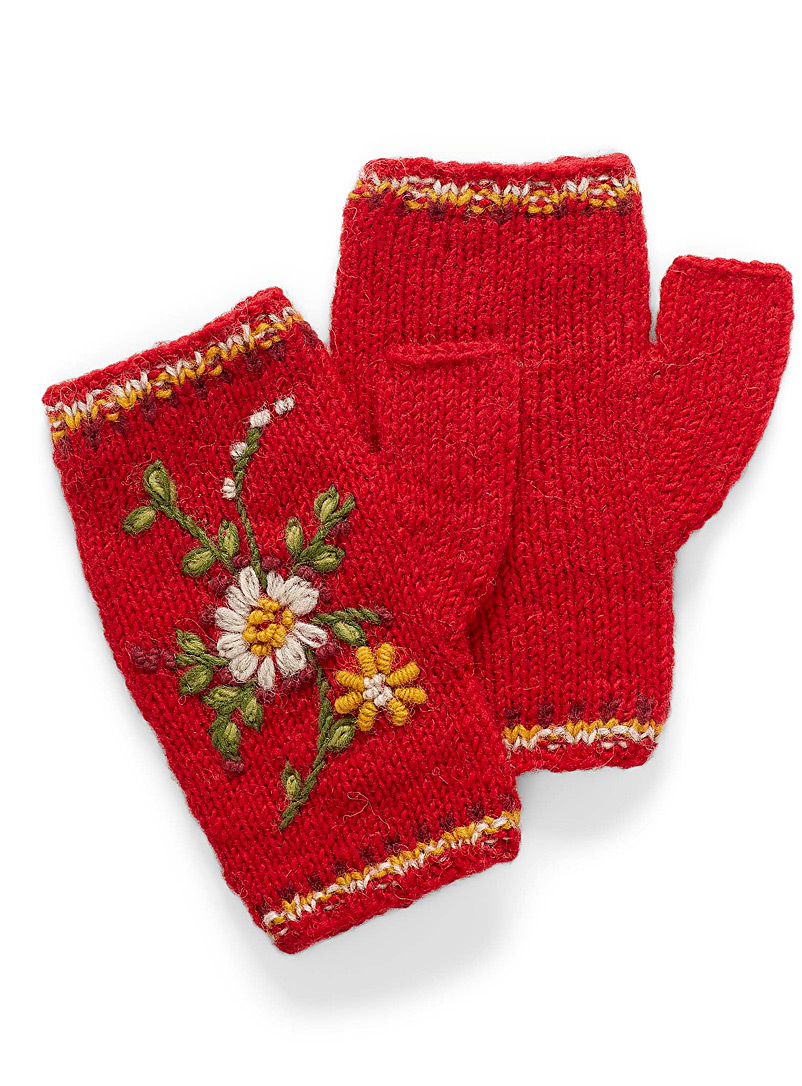Simons Red Olivia mittens for women
