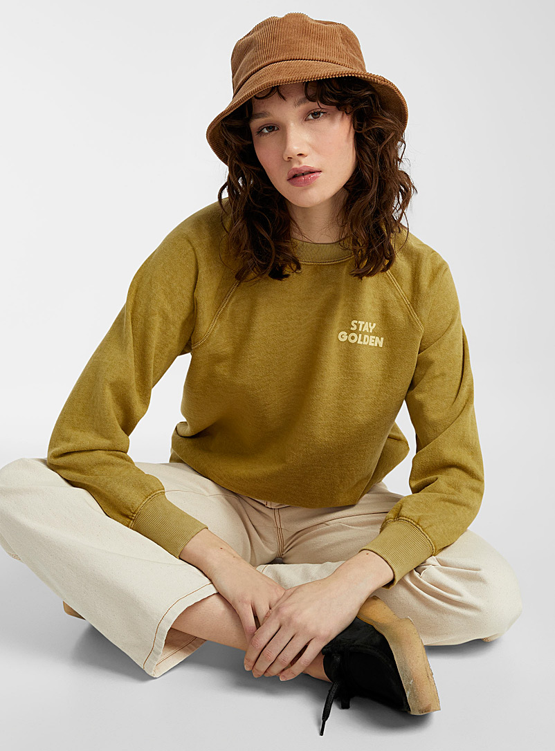 Billabong Medium Yellow Stay Golden faded sweatshirt for women