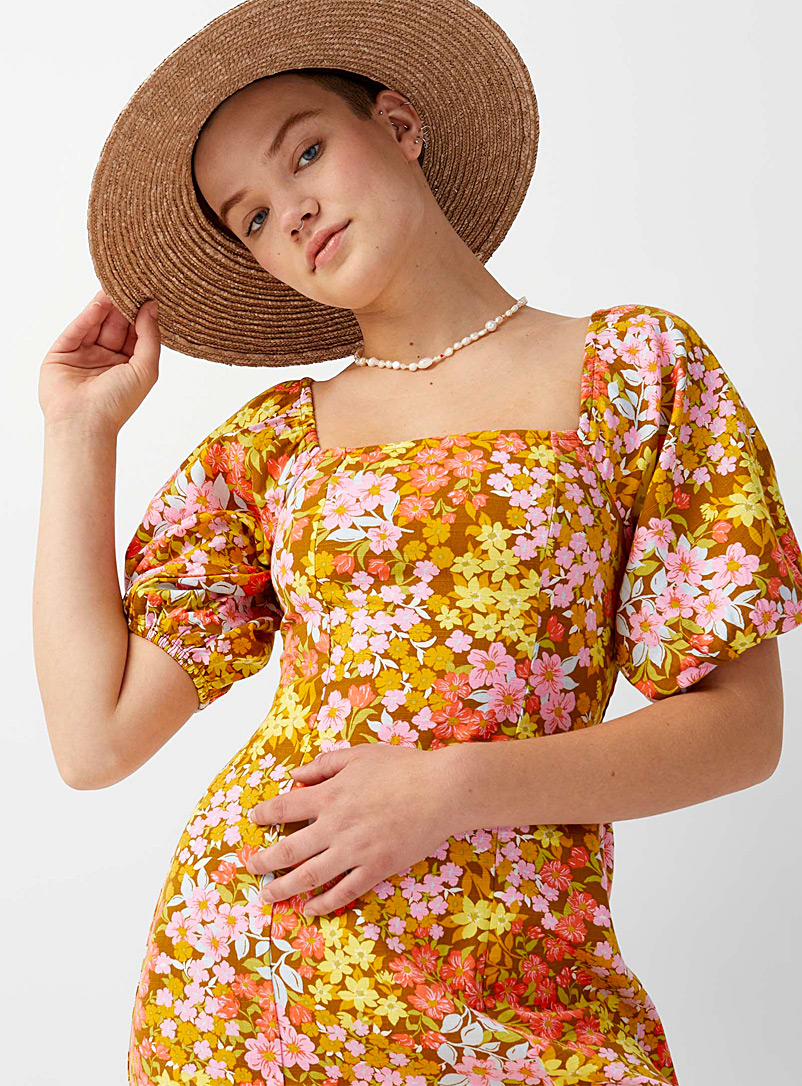 Billabong Assorted Vibrant garden square neck dress for women