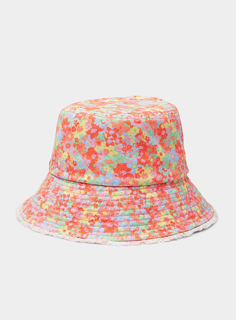 Billabong Pink Tropical flower bucket hat for women