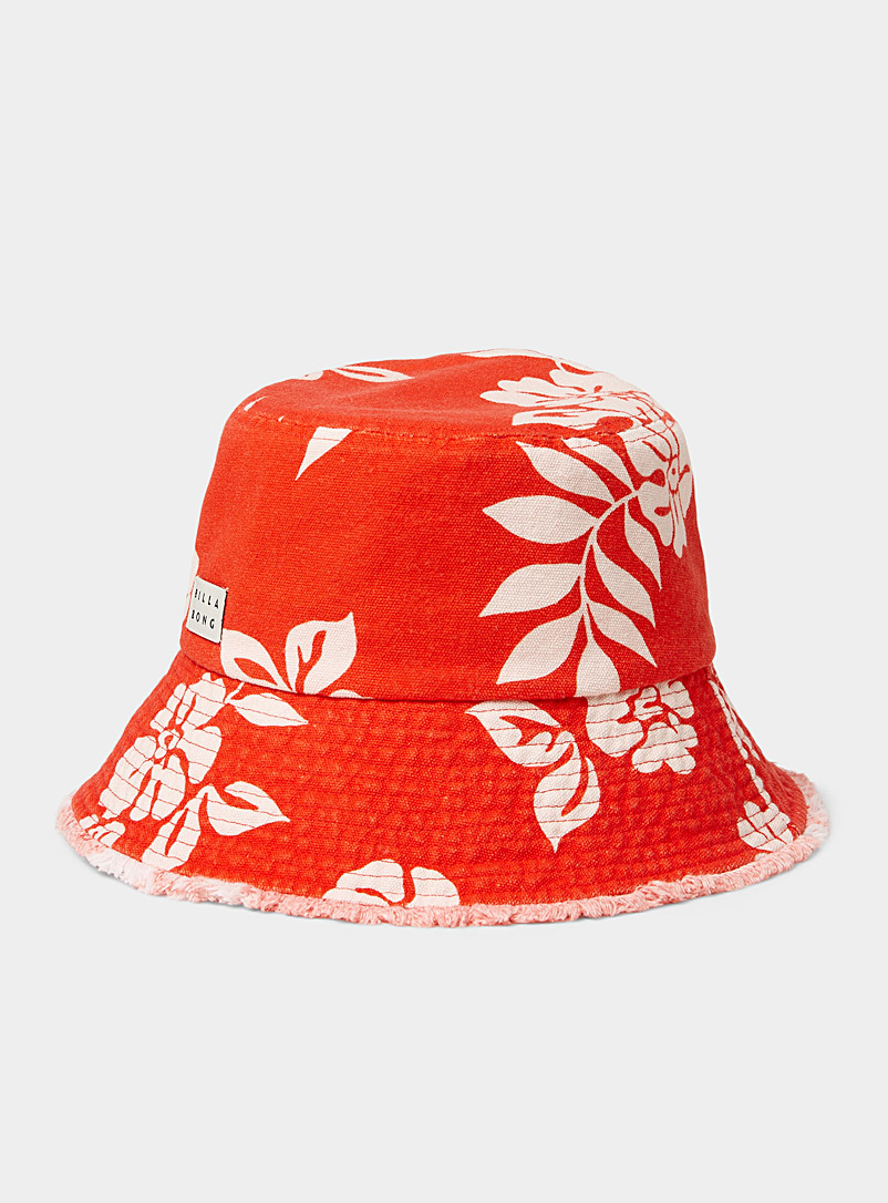 Billabong Patterned Red Tropical flower bucket hat for women