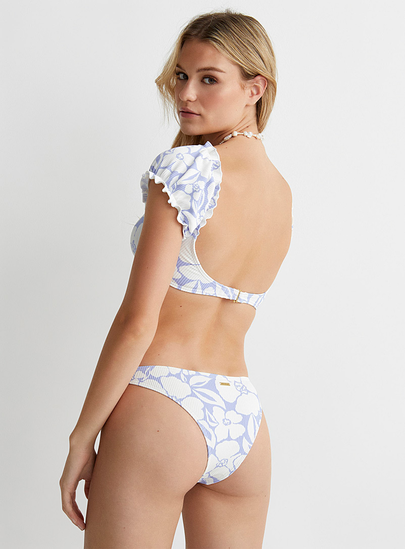 Billabong Patterned Blue Floral silhouette cheeky bottom At Twik for women