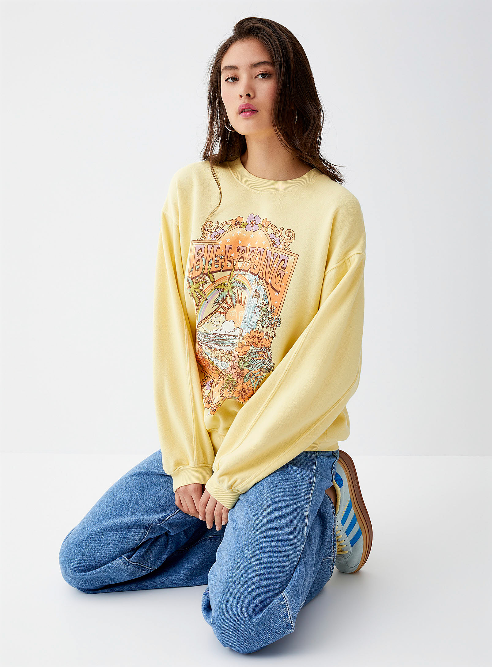Billabong - Women's Tropical landscape yellow sweatshirt