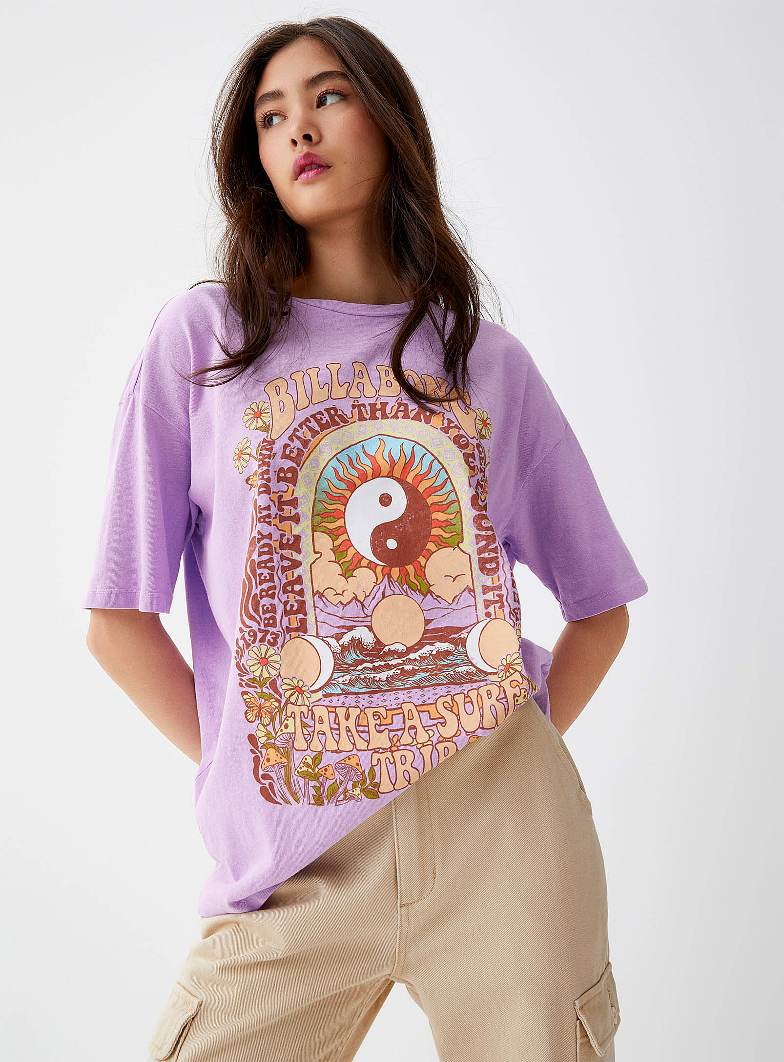 Billabong - Women's Yin and Yang purple Tee Shirt
