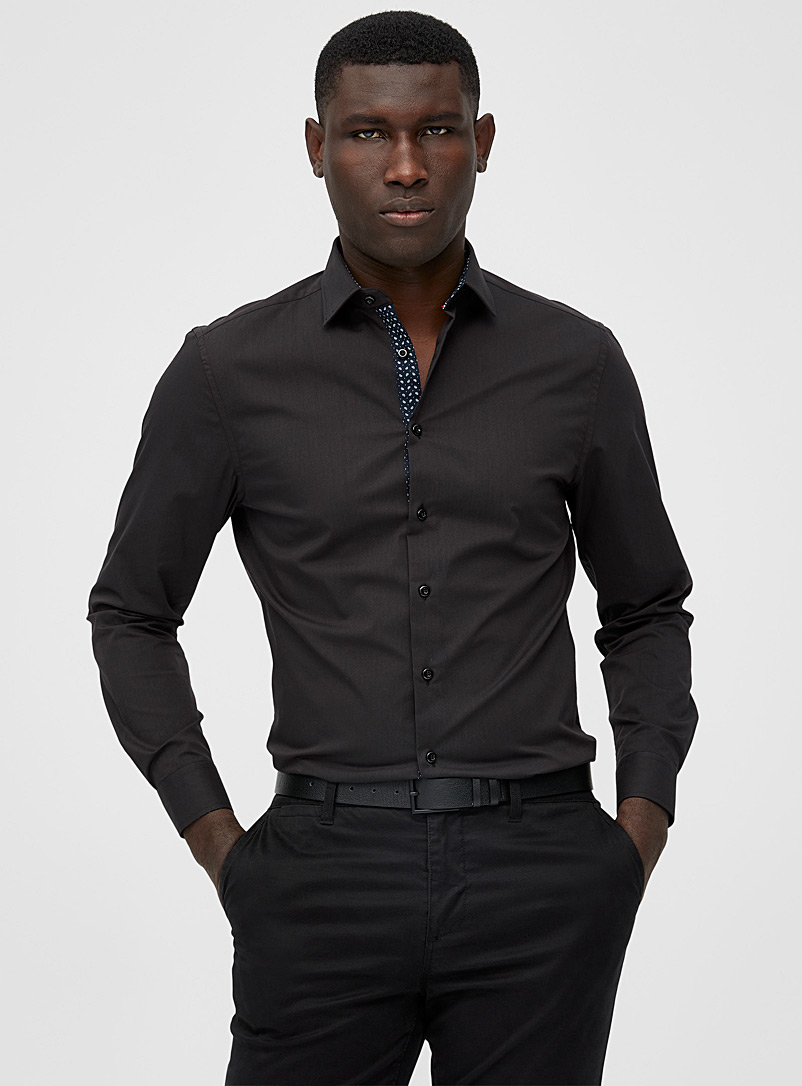 Soul of London: La chemise extensible épurée Coupe confort Blanc pour homme