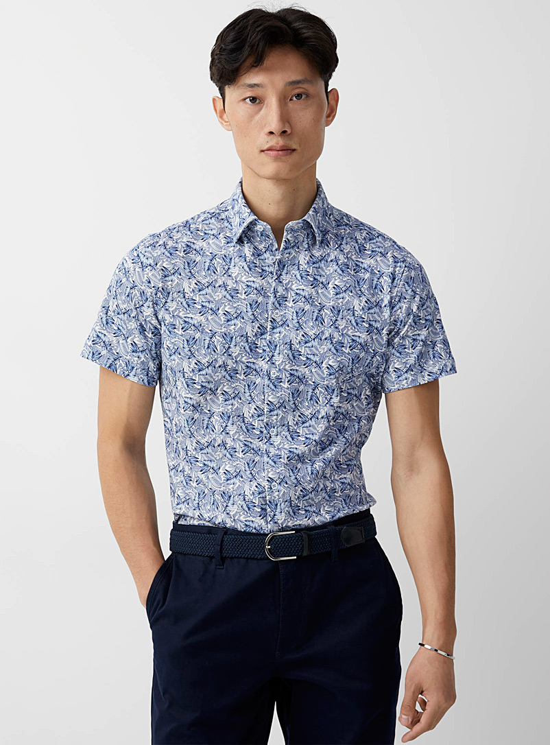 Hörst Patterned Blue Mystical foliage shirt Modern fit for men