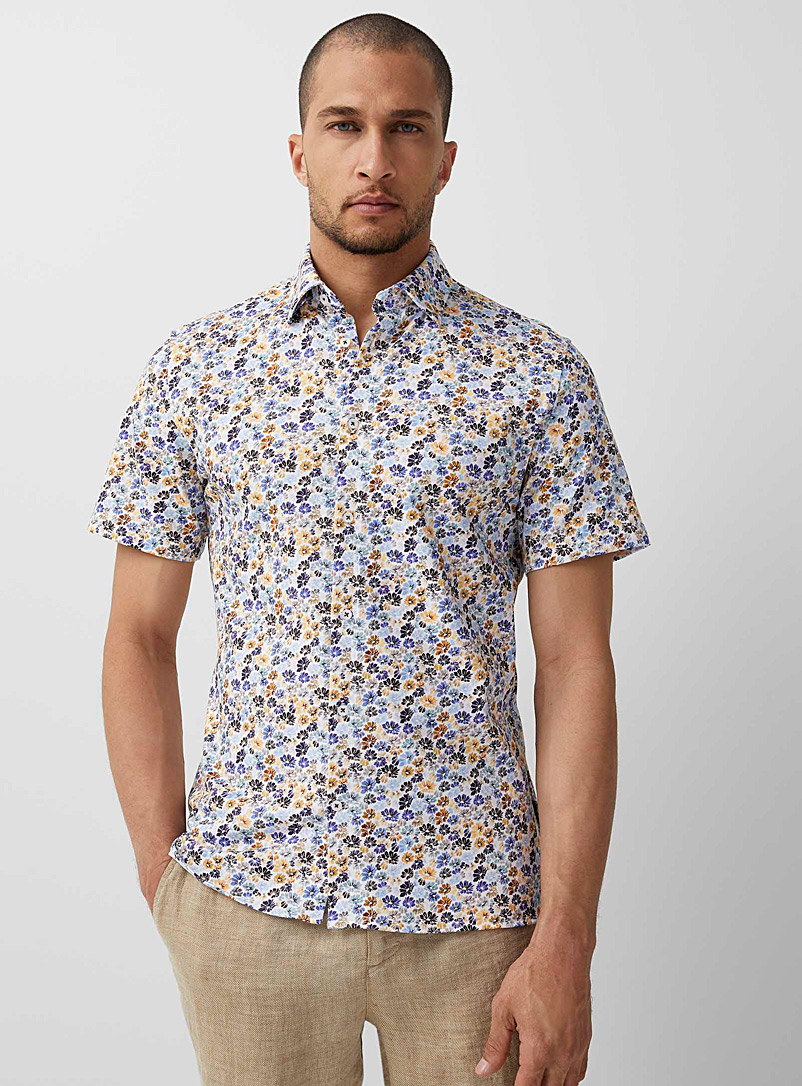 Hörst Patterned Blue Wildflower shirt Comfort fit for men