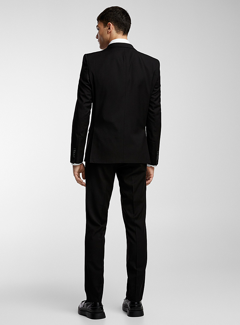 Soul of London Raspberry/Cherry Red Twill minimalist suit <b>Slim fit</b> for men