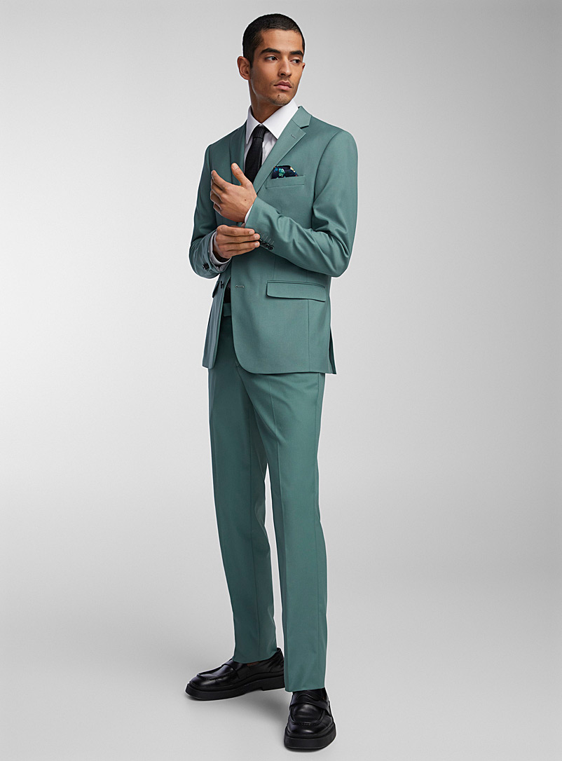 Soul of London Kelly Green Fluid suit Slim fit for men