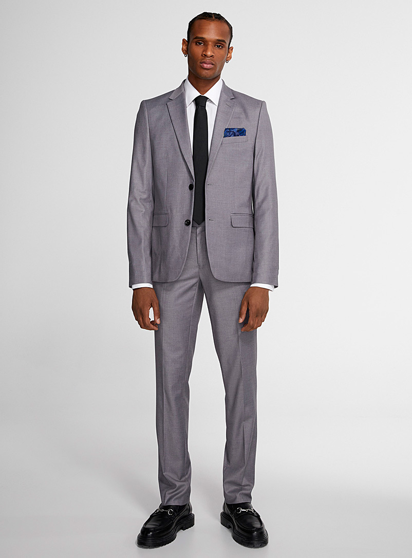 Soul of London Grey Fluid suit Slim fit for men