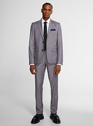 Soul of London: Le complet &eacute;pur&eacute; twill <b>Coupe ajust&eacute;e</b> Gris pour homme