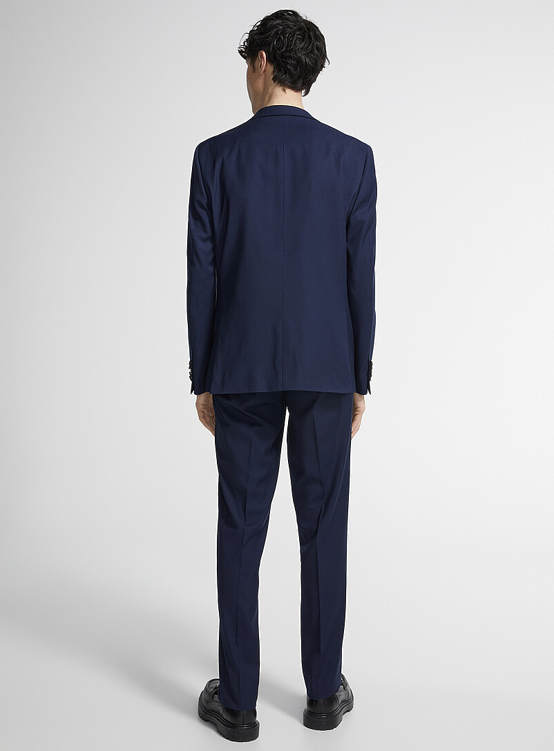 Soul of London Raspberry/Cherry Red Twill minimalist suit <b>Slim fit</b> for men