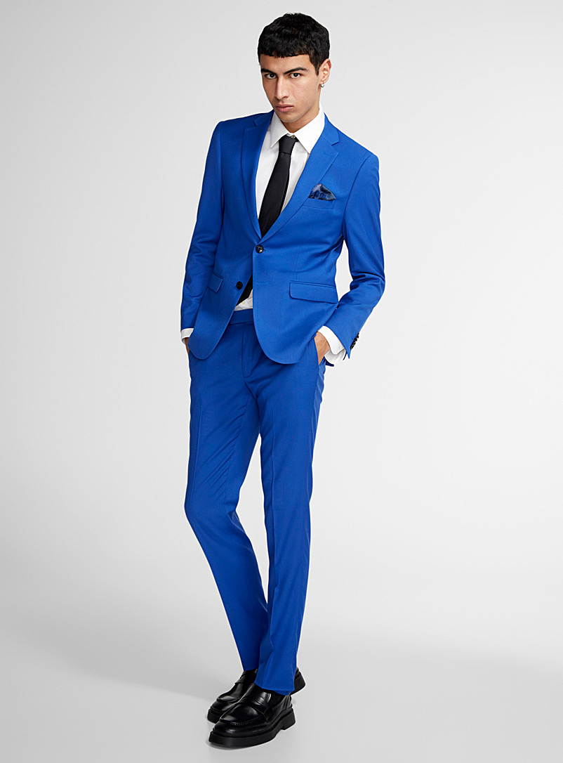 Soul of London Royal/Sapphire Blue Fluid suit Slim fit for men