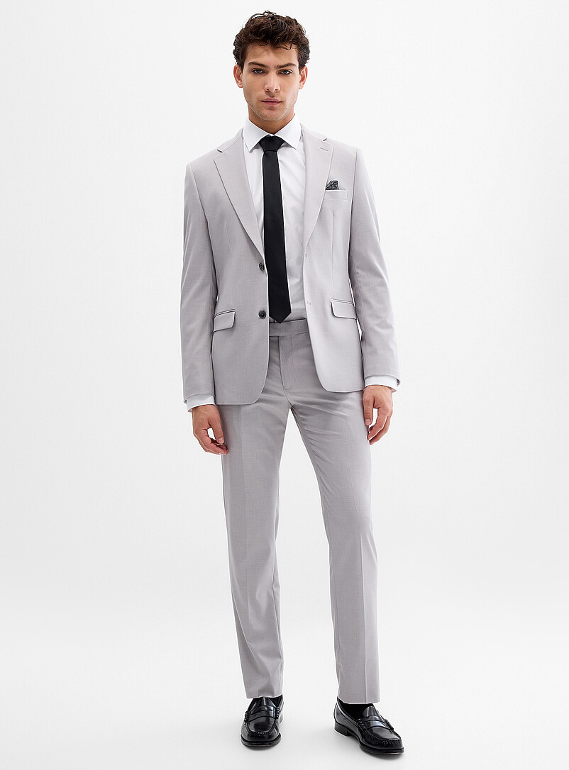 Soul of London Raspberry/Cherry Red Twill minimalist suit <b>Slim fit</b> for men