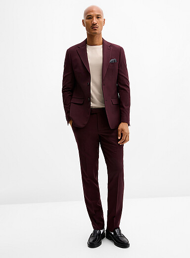 Soul of London Black Twill minimalist suit <b>Slim fit</b> for men