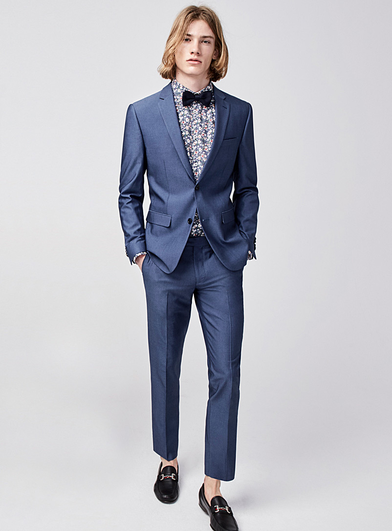 Blue bird's-eye suit Slim fit | Le 31 | Shop Men's Slim Fit Suits | Simons