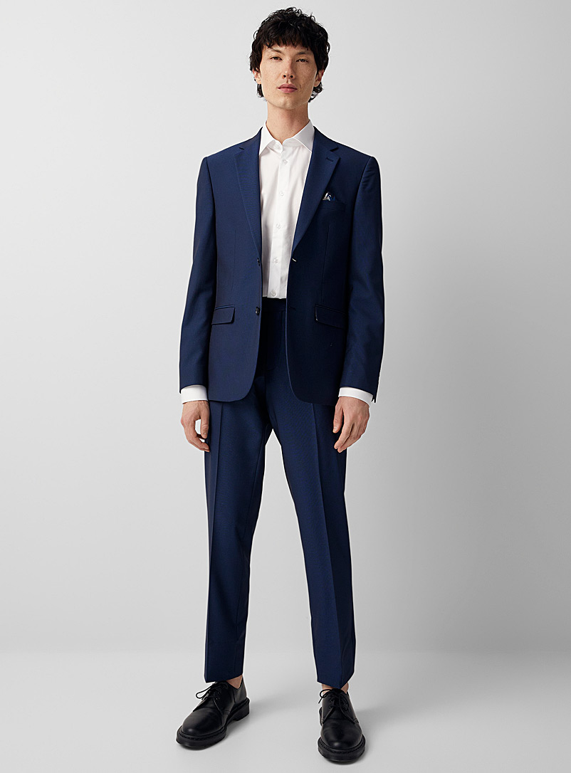 Soul of London Marine Blue Navy piqué suit Slim fit for men