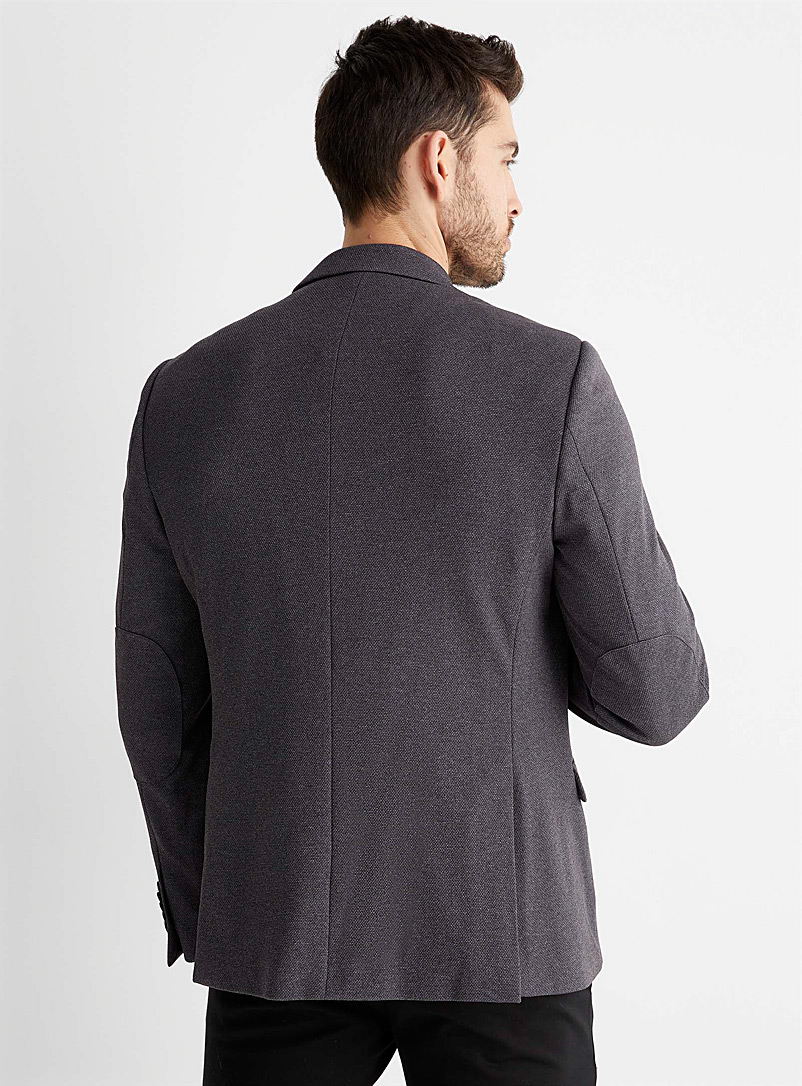 Soul of London Brown Eco-friendly bird's eye knit jacket Semi-slim fit for men
