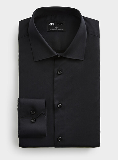 La chemise essentielle coton satin&eacute; <b>Coupe moderne</b>
