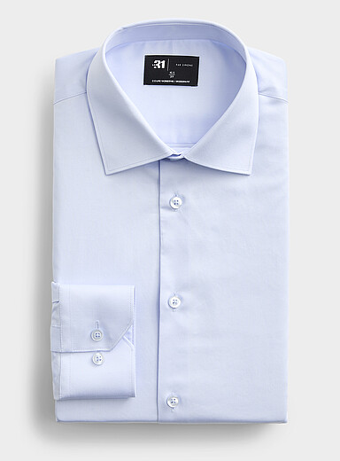 La chemise essentielle coton satin&eacute; <b>Coupe moderne</b>