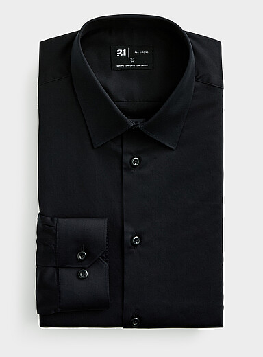 La chemise pur coton satin&eacute; <b>Coupe confort</b>