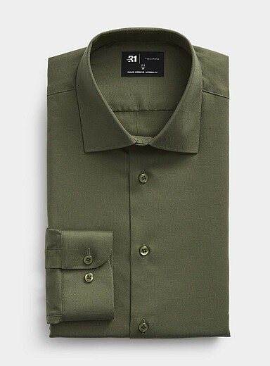 La chemise Dobby sans repassage unie <b>Coupe moderne</b>