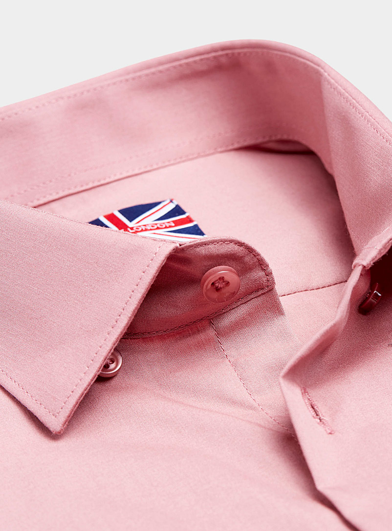 Soul of London Dusky Pink Minimalist stretch shirt Modern fit for men