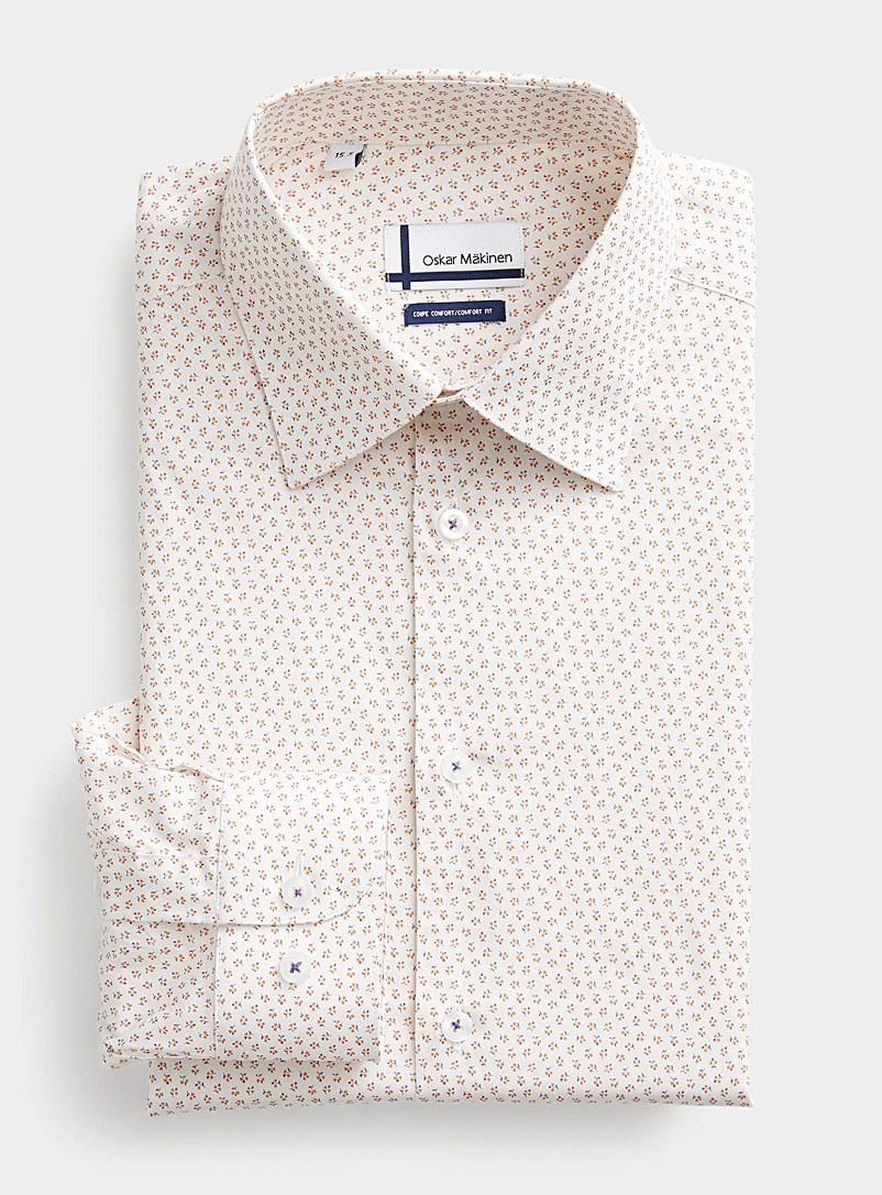Oskar Mäkinen Sand Mini-flower shirt Comfort fit for men