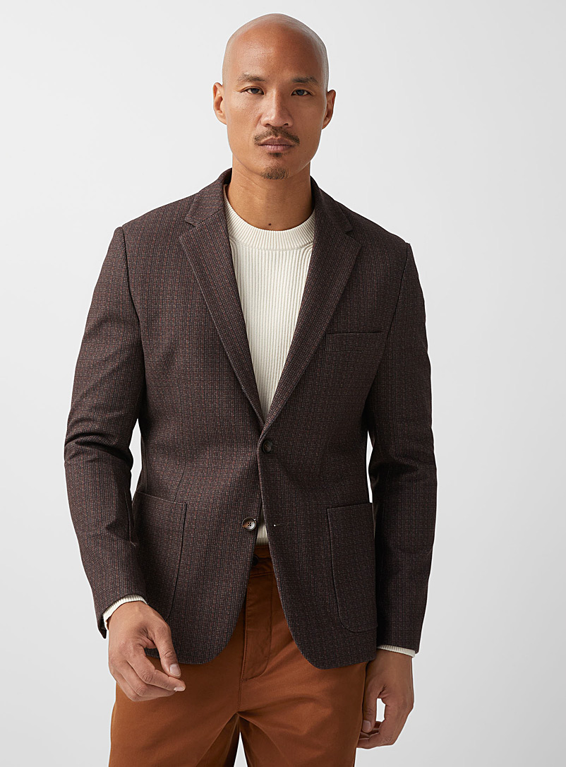 Hörst Brown Brushed-knit jacket Slim fit for men