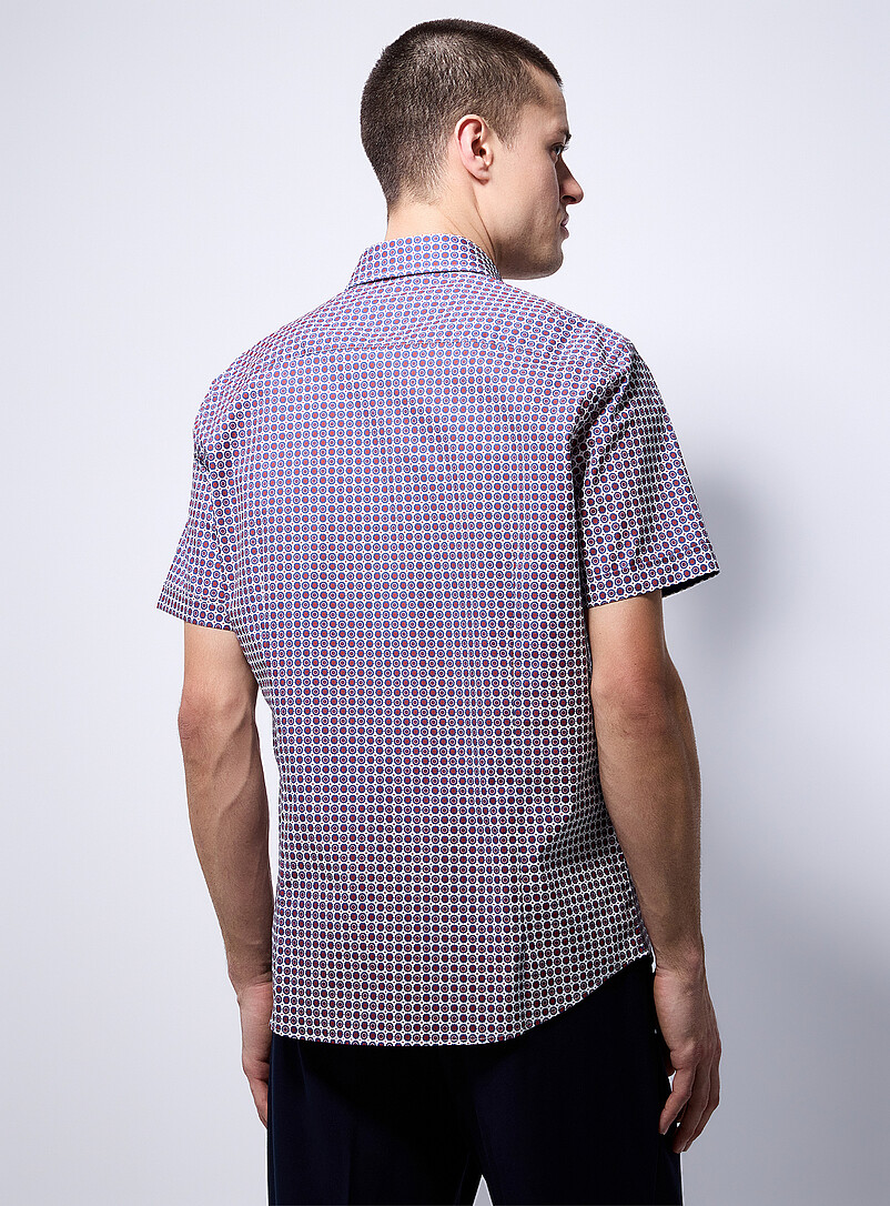 Soul of London: La chemise m&eacute;daillons floraux <b>Coupe r&eacute;guli&egrave;re</b> Bleu marine - Bleu nuit pour homme