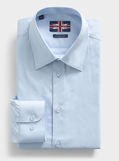 Soul of London Baby Blue Stretch shirt <b>Modern fit</b> for men