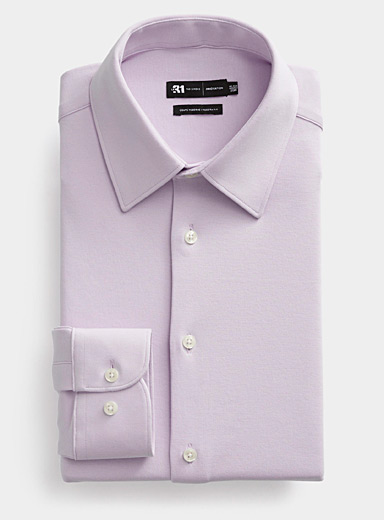 Contrast-button piqué white shirt Slim fit, Le 31, Shop Men's Tailored Fit  Dress Shirts