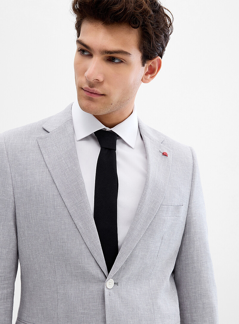 Soul of London: Le veston coton et lin Sable pour homme