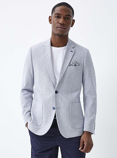 Mini-chevron knit blazer