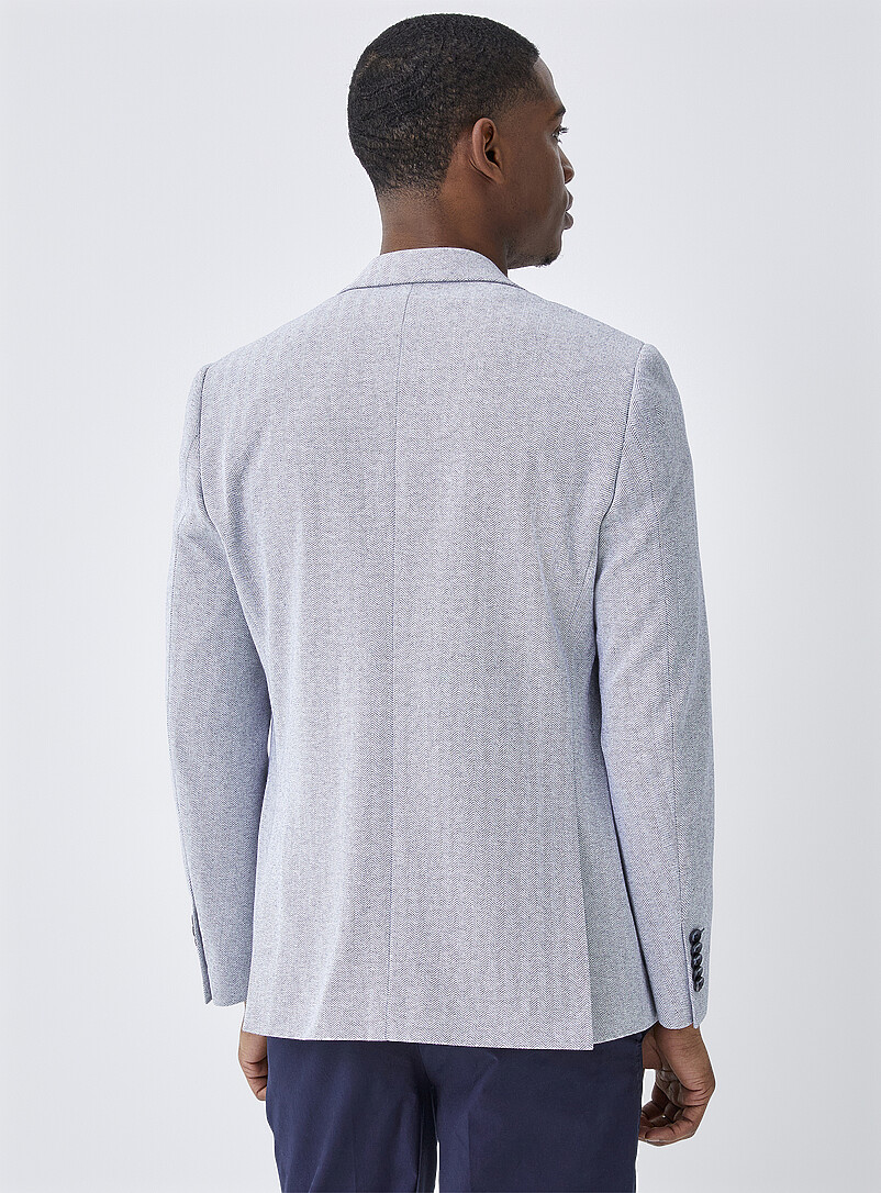 Soul of London Blue Mini-chevron knit jacket for men