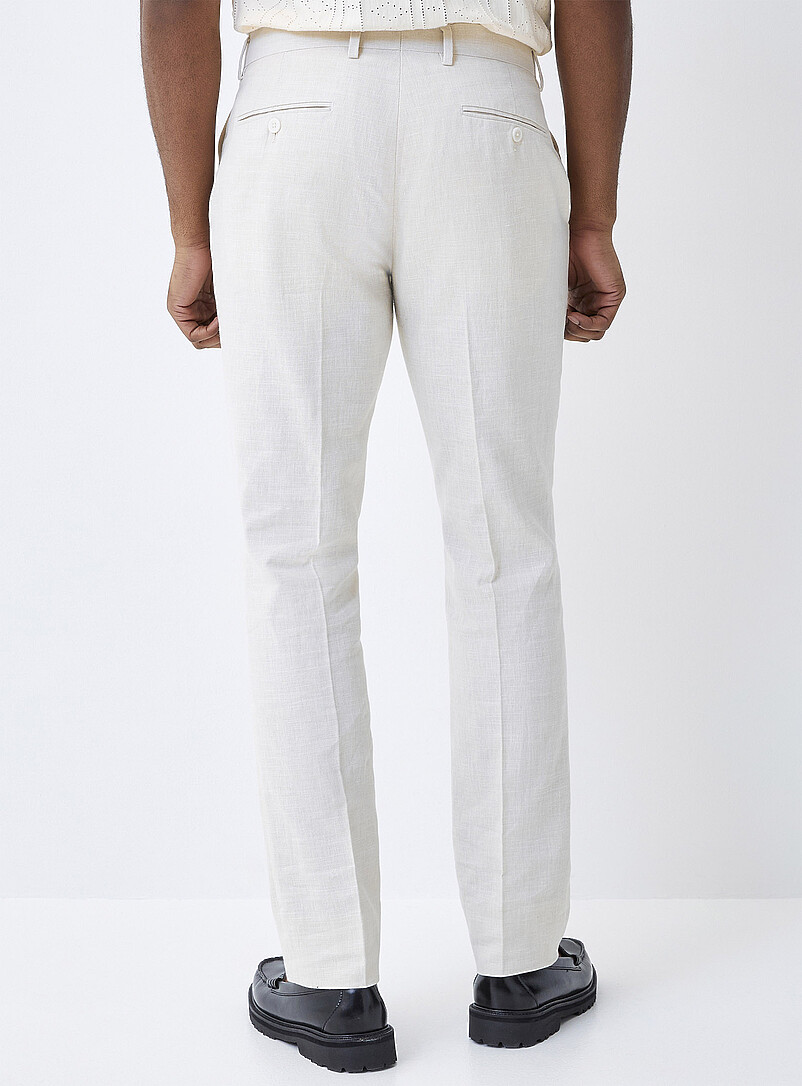 Soul of London Green Cotton-linen pant <b>Slim fit</b> for men