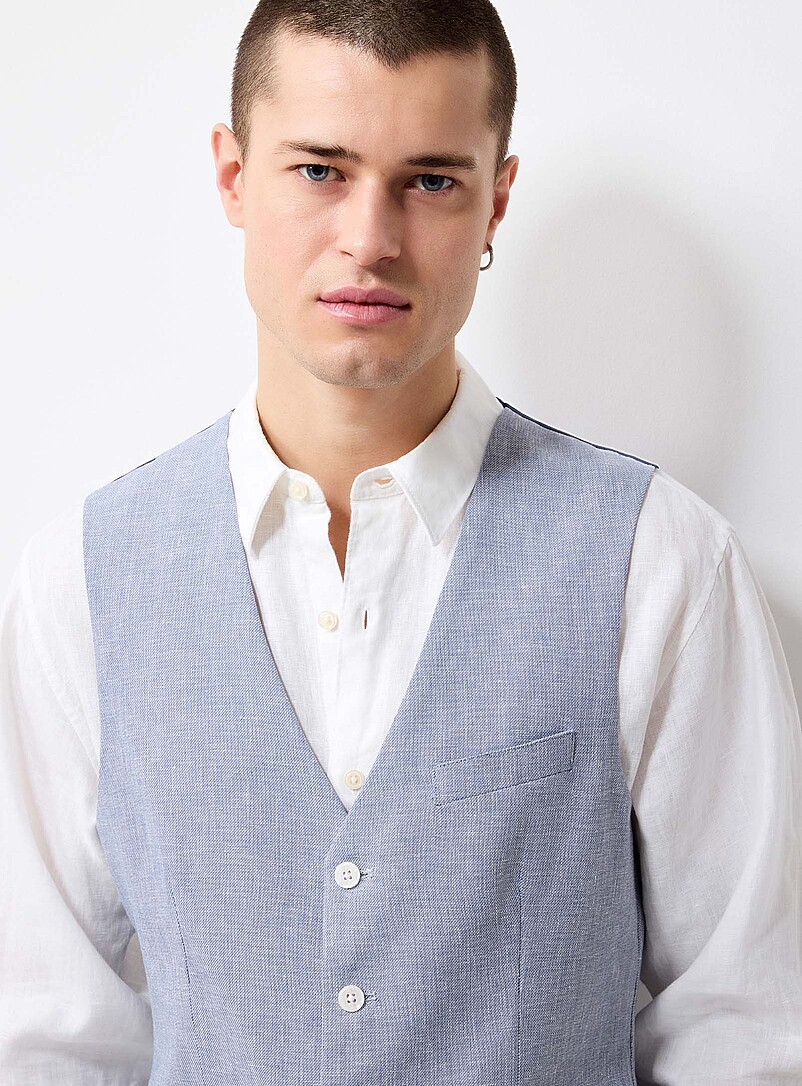 Cotton-linen vest | Soul of London | | Simons