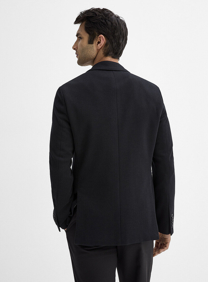 Soul of London Navy/Midnight Blue Neutral bird's eye knit jacket for men