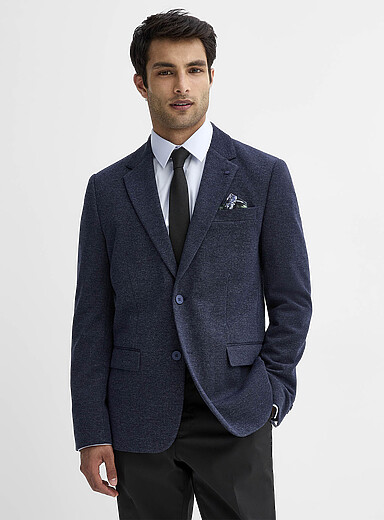 Neutral bird's eye knit jacket