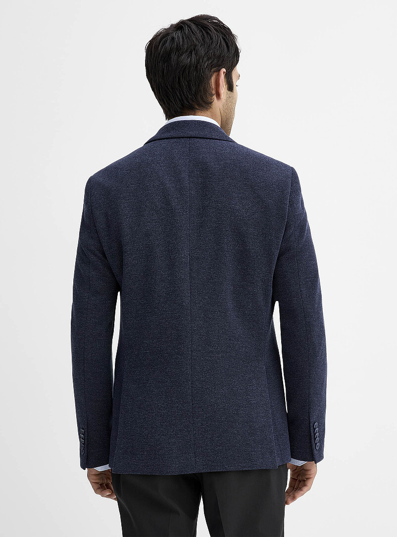 Soul of London Navy/Midnight Blue Neutral bird's eye knit jacket for men