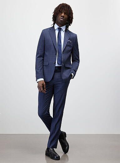 Le complet prince de Galles bleu <b>Coupe ajust&eacute;e</b>