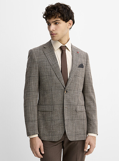 Soul of London: Le veston prince de Galles noisette Brun pour homme