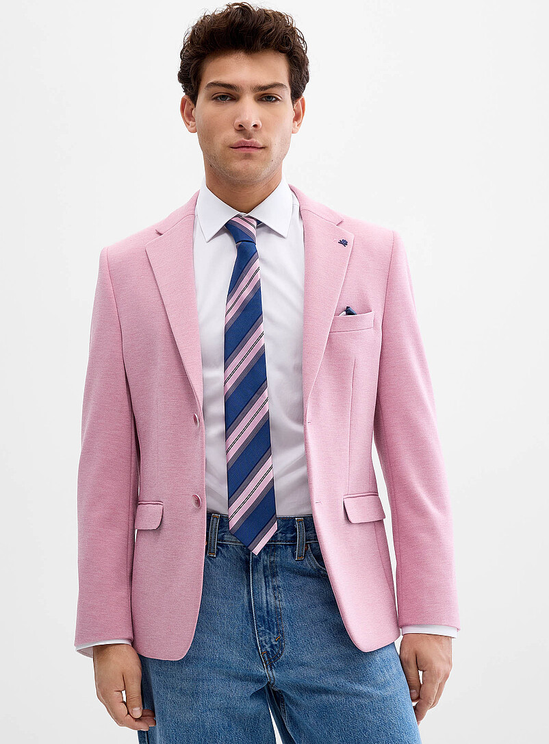 Soul of London Green Colourful piqu&eacute; blazer for men