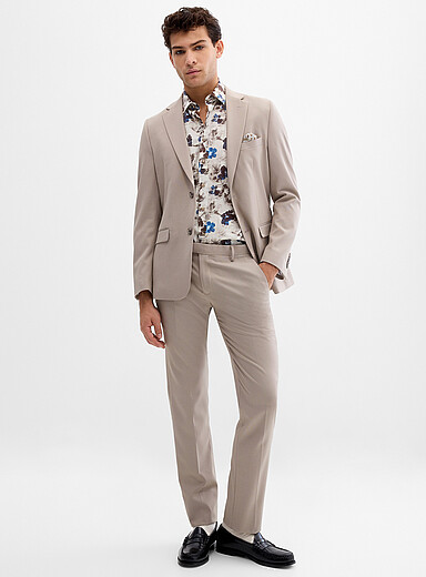 Two-tone thread piqu&eacute; suit <b>Slim fit</b>