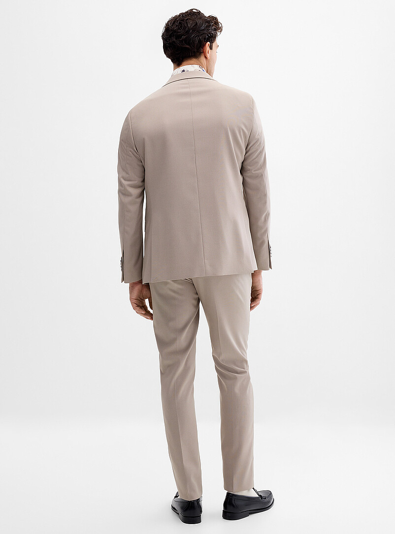 Soul of London: Le complet piqu&eacute; fils deux tons <b>Coupe ajust&eacute;e</b> Sable pour homme