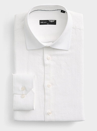 La chemise chambray lin et coton <b>Coupe ajust&eacute;e</b>