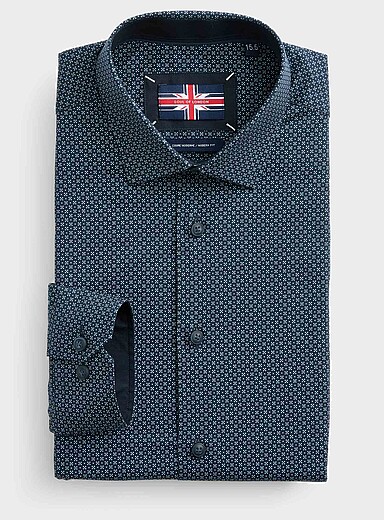 La chemise marine micromotif g&eacute;o <b>Coupe moderne</b>