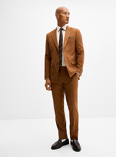 Soul of London Green Soft solid suit <b>Slim fit</b> for men