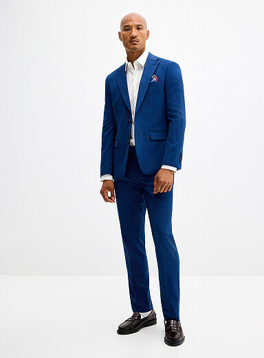 Soul of London Green Soft solid suit <b>Slim fit</b> for men